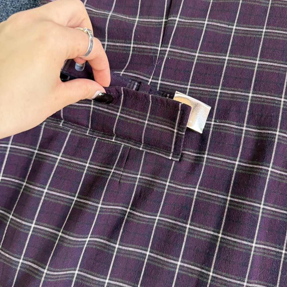 Y2K American Eagle Outfitters Dress Womens 14 Purple Plaid Shift Shirt Short - Picture 3 of 10